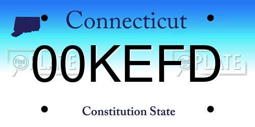 00KEFD Connecticut License Plate