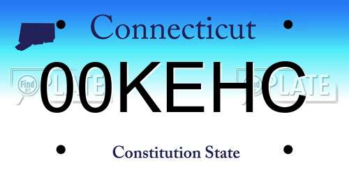 00KEHC Connecticut License Plate