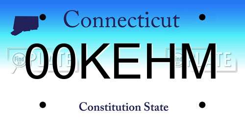 00KEHM Connecticut License Plate