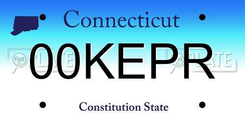 00KEPR Connecticut License Plate