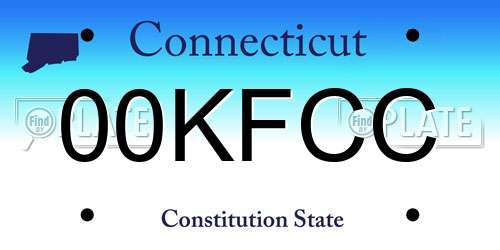 00KFCC Connecticut License Plate