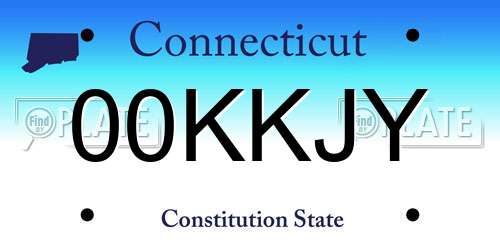 00KKJY Connecticut License Plate
