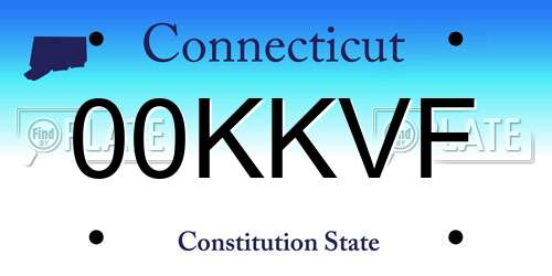 00KKVF Connecticut License Plate