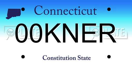 00KNER Connecticut License Plate
