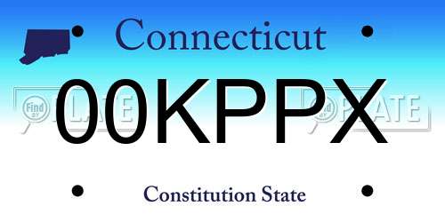 00KPPX Connecticut License Plate