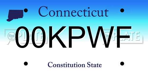 00KPWF Connecticut License Plate
