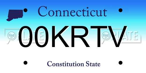 00KRTV Connecticut License Plate