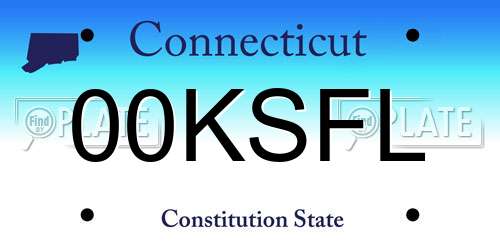 00KSFL Connecticut License Plate
