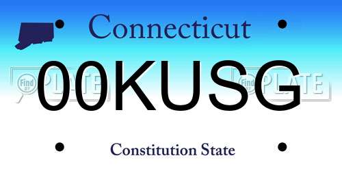 00KUSG Connecticut License Plate