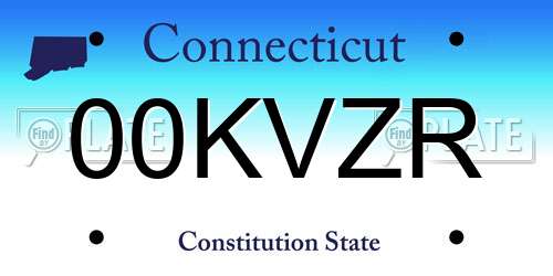 00KVZR Connecticut License Plate