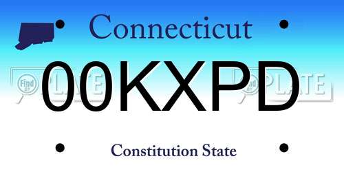 00KXPD Connecticut License Plate