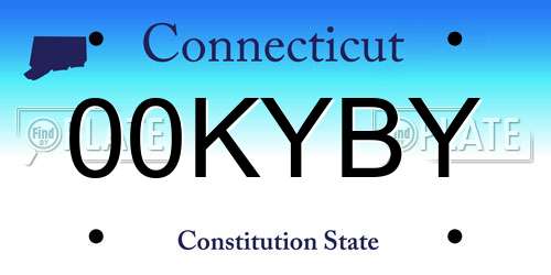 00KYBY Connecticut License Plate