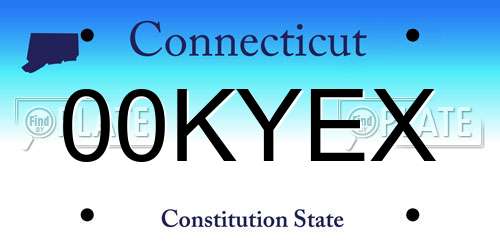 00KYEX Connecticut License Plate