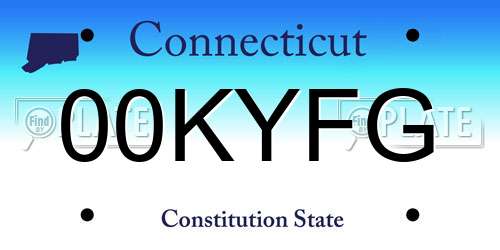 00KYFG Connecticut License Plate