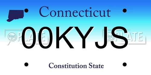 00KYJS Connecticut License Plate