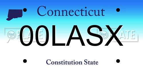 00LASX Connecticut License Plate