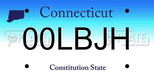 00LBJH Connecticut License Plate