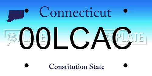 00LCAC Connecticut License Plate