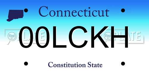 00LCKH Connecticut License Plate