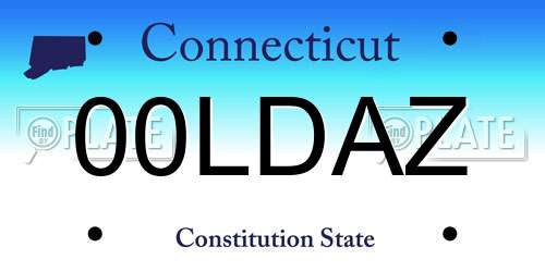 00LDAZ Connecticut License Plate