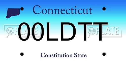 00LDTT Connecticut License Plate