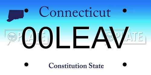 00LEAV Connecticut License Plate