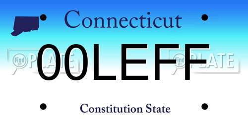 00LEFF Connecticut License Plate