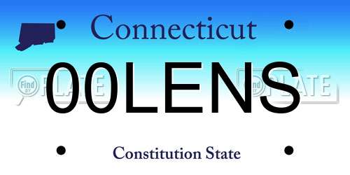 00LENS Connecticut License Plate