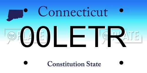 00LETR Connecticut License Plate