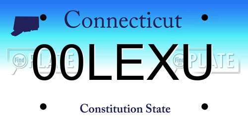 00LEXU Connecticut License Plate