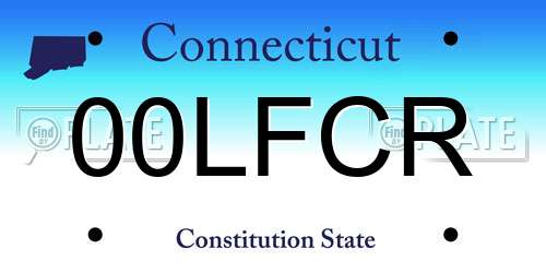00LFCR Connecticut License Plate