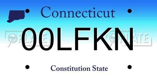 00LFKN Connecticut License Plate