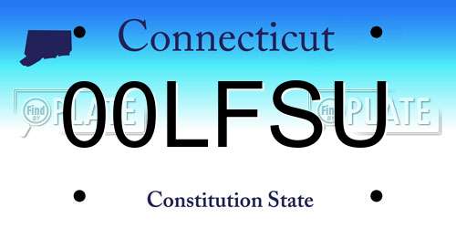 00LFSU Connecticut License Plate