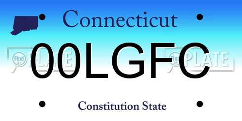 00LGFC Connecticut License Plate