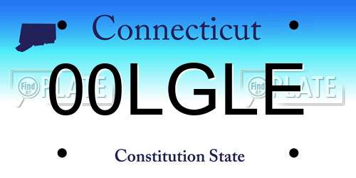 00LGLE Connecticut License Plate