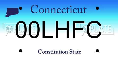 00LHFC Connecticut License Plate