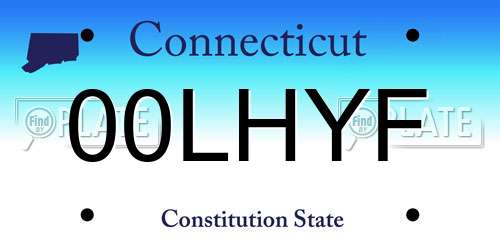 00LHYF Connecticut License Plate