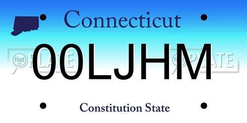 00LJHM Connecticut License Plate
