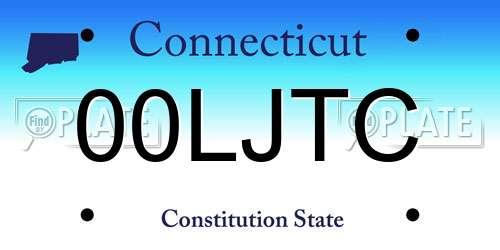00LJTC Connecticut License Plate