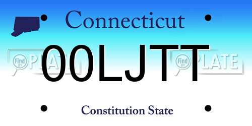 00LJTT Connecticut License Plate