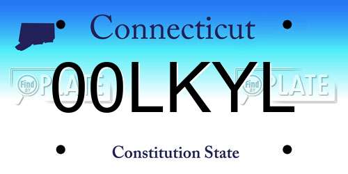 00LKYL Connecticut License Plate