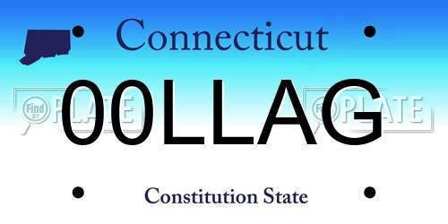 00LLAG Connecticut License Plate