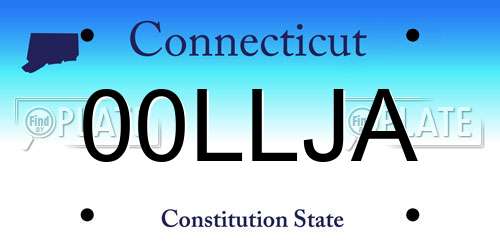 00LLJA Connecticut License Plate