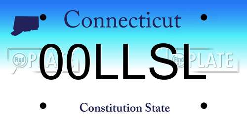 00LLSL Connecticut License Plate
