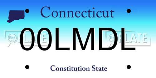 00LMDL Connecticut License Plate