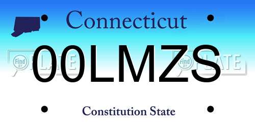00LMZS Connecticut License Plate