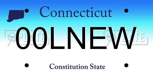 00LNEW Connecticut License Plate
