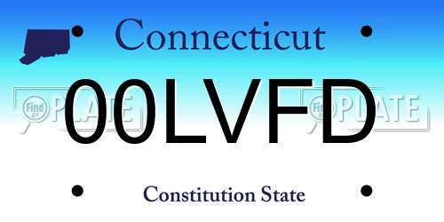 00LVFD Connecticut License Plate