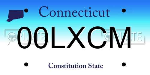 00LXCM Connecticut License Plate