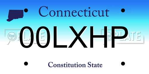 00LXHP Connecticut License Plate